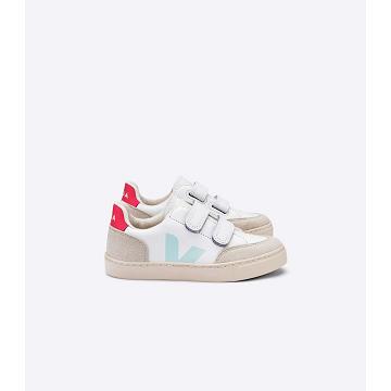 Veja V-12 LEATHER Kids' Sneakers White/Beige | CA 878LIS